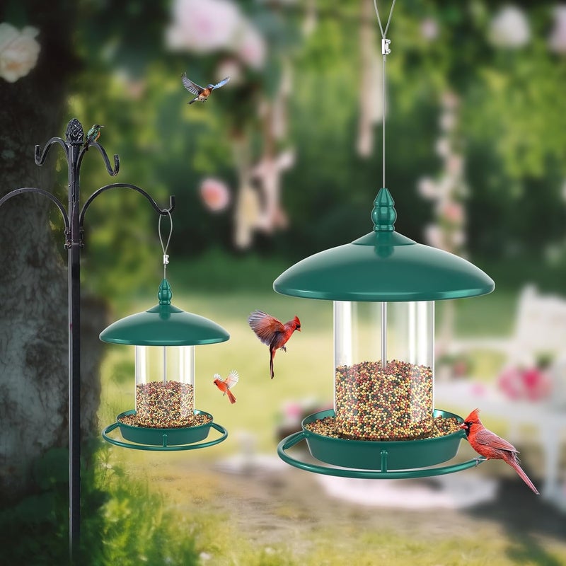 Youvip Pack of 2 Bird Feeder for Outdoor Hanging. Green - Image 4
